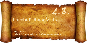 Larnhof Borbála névjegykártya